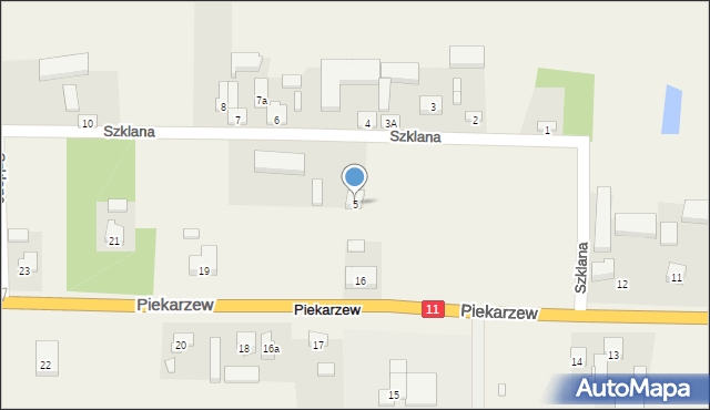 Piekarzew, Szklana, 5, mapa Piekarzew