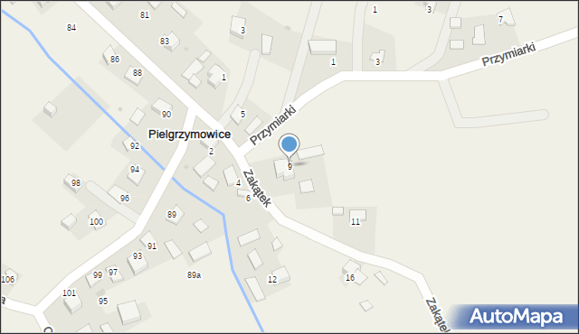 Pielgrzymowice, Szlak, 9, mapa Pielgrzymowice