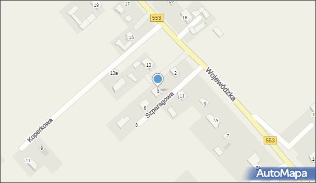 Pigża, Szparagowa, 4, mapa Pigża