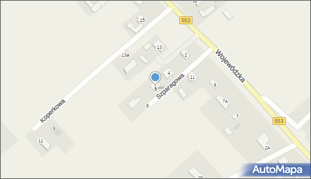 Pigża, Szparagowa, 6, mapa Pigża