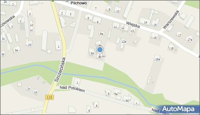 Pilchowo, Szczecińska, 8c, mapa Pilchowo