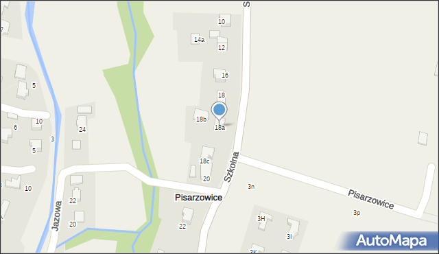 Pisarzowice, Szkolna, 18a, mapa Pisarzowice