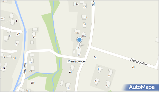 Pisarzowice, Szkolna, 18f, mapa Pisarzowice