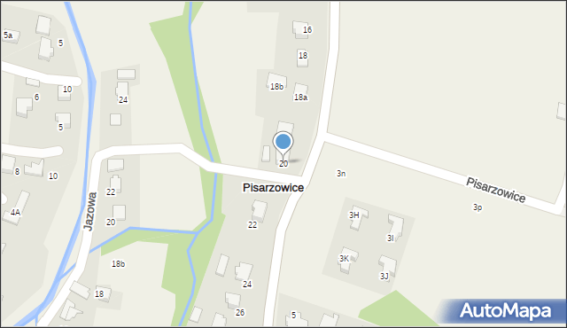 Pisarzowice, Szkolna, 20, mapa Pisarzowice