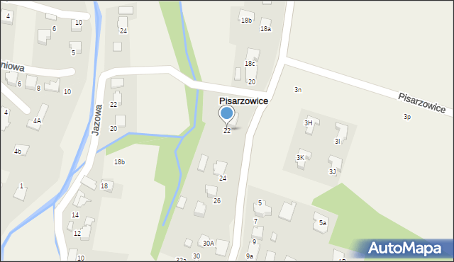 Pisarzowice, Szkolna, 22, mapa Pisarzowice