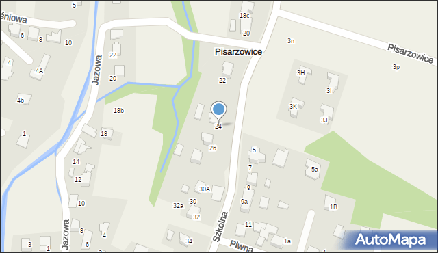 Pisarzowice, Szkolna, 24, mapa Pisarzowice