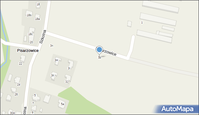 Pisarzowice, Szkolna, 3p, mapa Pisarzowice