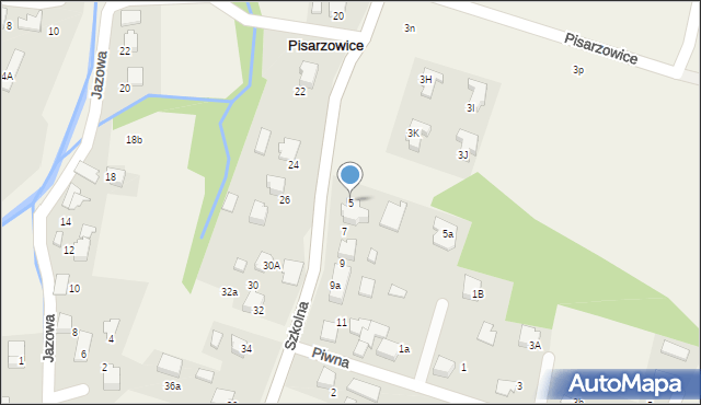 Pisarzowice, Szkolna, 5, mapa Pisarzowice