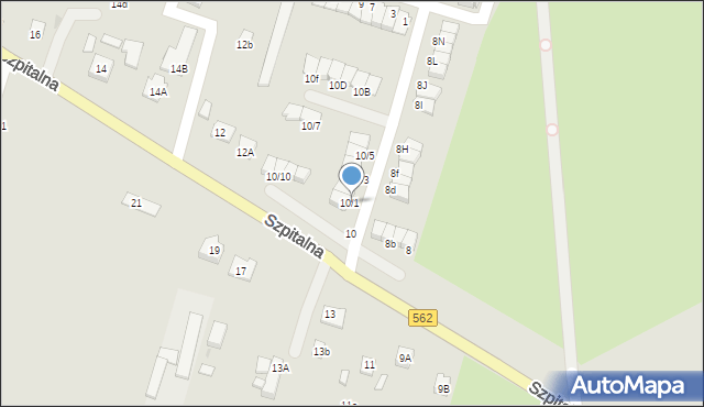 Płock, Szpitalna, 10/1, mapa Płock