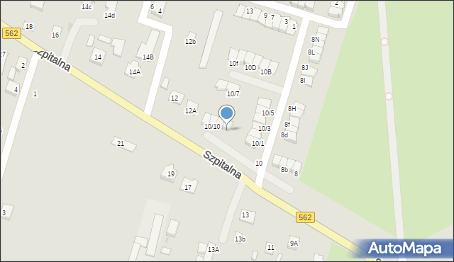 Płock, Szpitalna, 10/12, mapa Płock