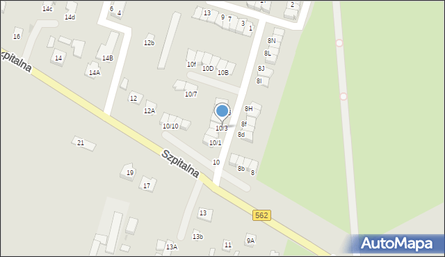 Płock, Szpitalna, 10/3, mapa Płock