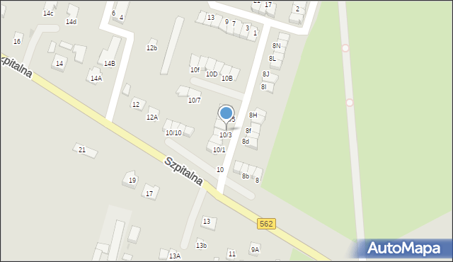 Płock, Szpitalna, 10/4, mapa Płock