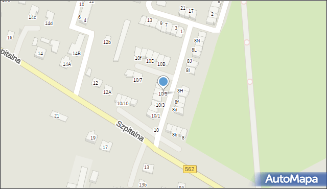 Płock, Szpitalna, 10/5, mapa Płock