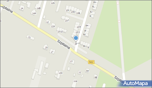 Płock, Szpitalna, 10, mapa Płock
