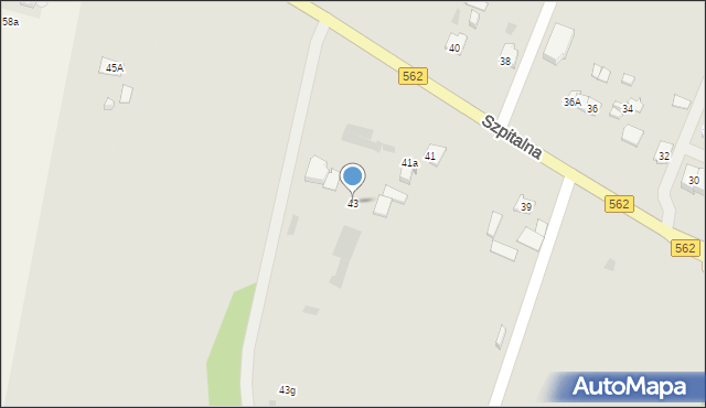 Płock, Szpitalna, 43, mapa Płock