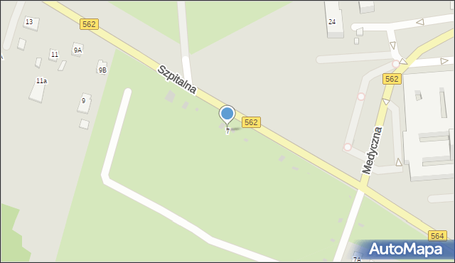 Płock, Szpitalna, 7, mapa Płock