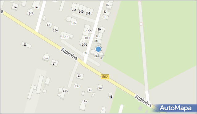 Płock, Szpitalna, 8a, mapa Płock