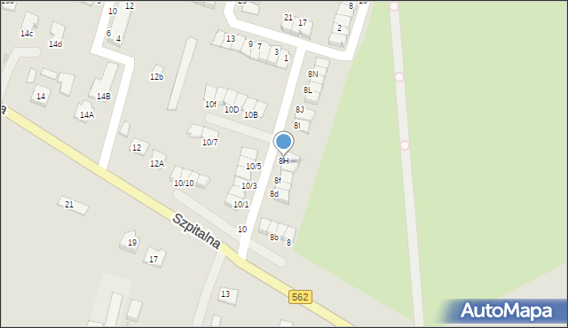 Płock, Szpitalna, 8g, mapa Płock