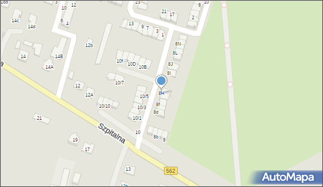 Płock, Szpitalna, 8H, mapa Płock