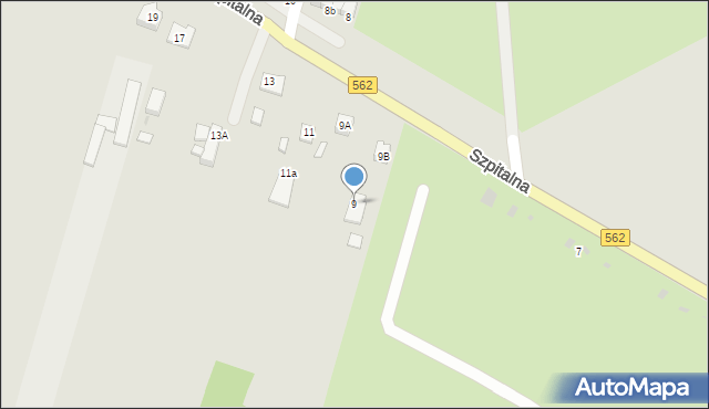Płock, Szpitalna, 9, mapa Płock