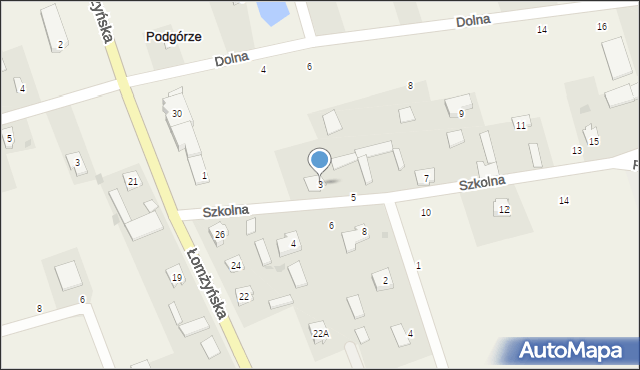 Podgórze, Szkolna, 3, mapa Podgórze