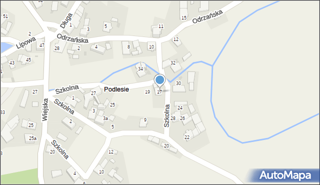 Podlesie, Szkolna, 17, mapa Podlesie