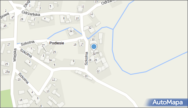 Podlesie, Szkolna, 24, mapa Podlesie