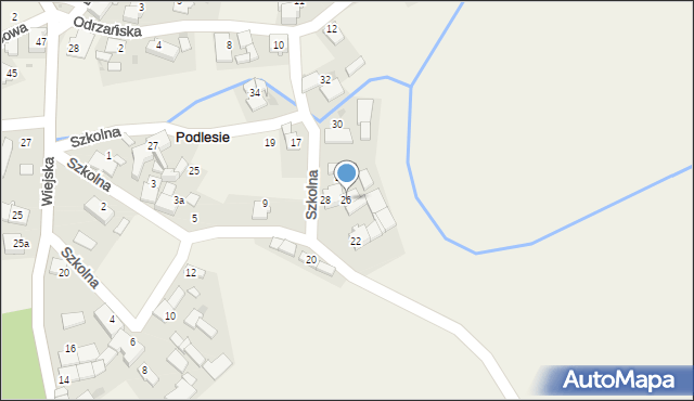 Podlesie, Szkolna, 26, mapa Podlesie