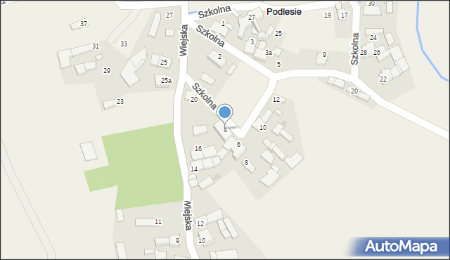 Podlesie, Szkolna, 4, mapa Podlesie