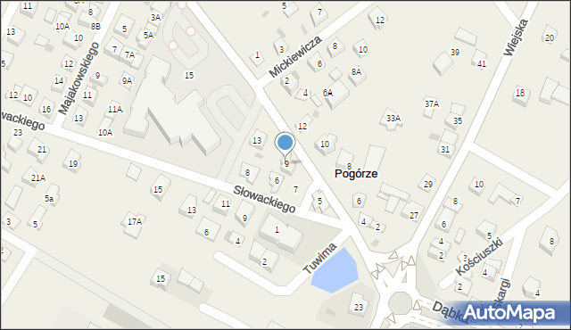 Pogórze, Szkolna, 9, mapa Pogórze