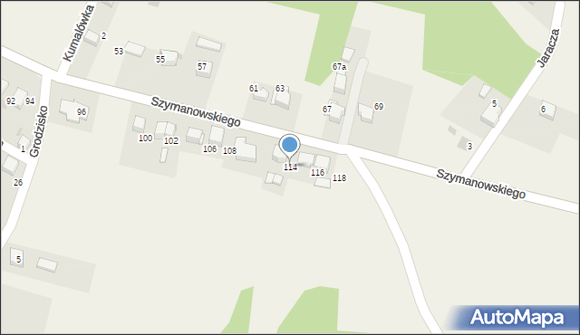 Pogorzyce, Szymanowskiego Karola, 114, mapa Pogorzyce