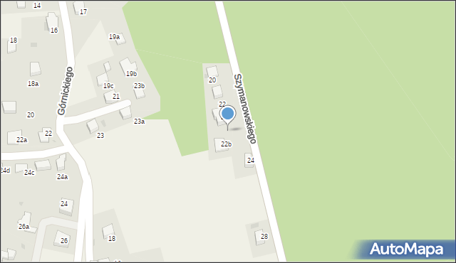 Pogorzyce, Szymanowskiego Karola, 24, mapa Pogorzyce