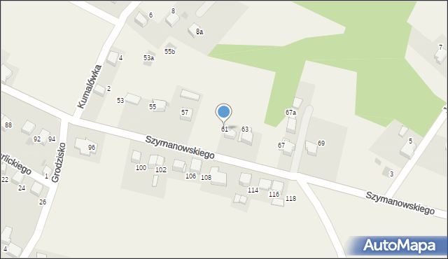 Pogorzyce, Szymanowskiego Karola, 61, mapa Pogorzyce