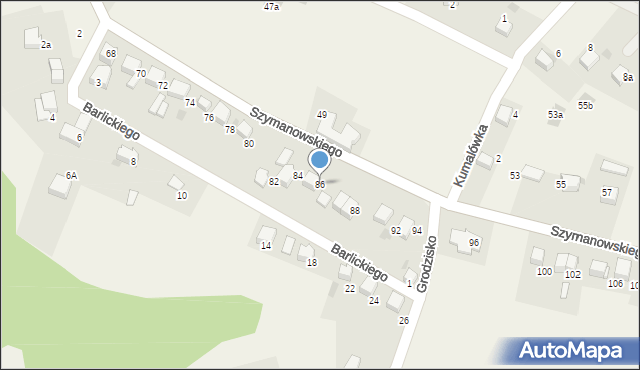 Pogorzyce, Szymanowskiego Karola, 86, mapa Pogorzyce