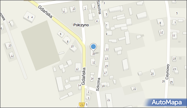 Połczyno, Szkolna, 10, mapa Połczyno