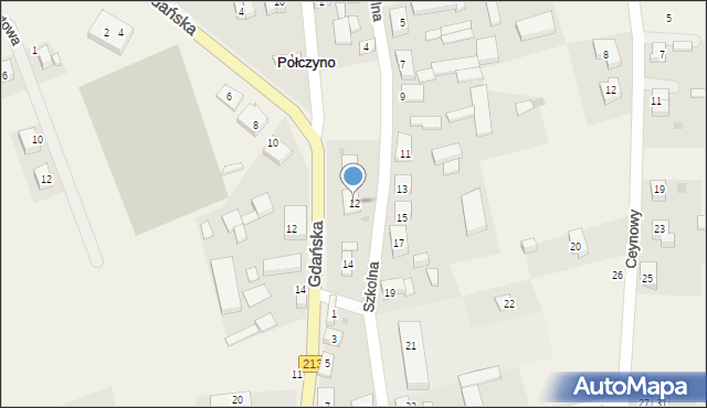 Połczyno, Szkolna, 12, mapa Połczyno