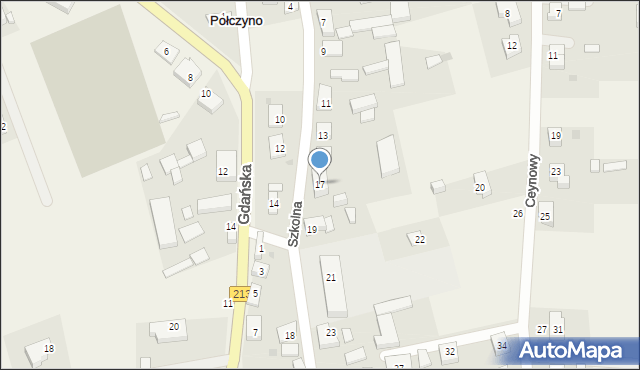 Połczyno, Szkolna, 17, mapa Połczyno