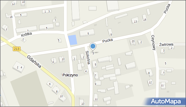 Połczyno, Szkolna, 3, mapa Połczyno