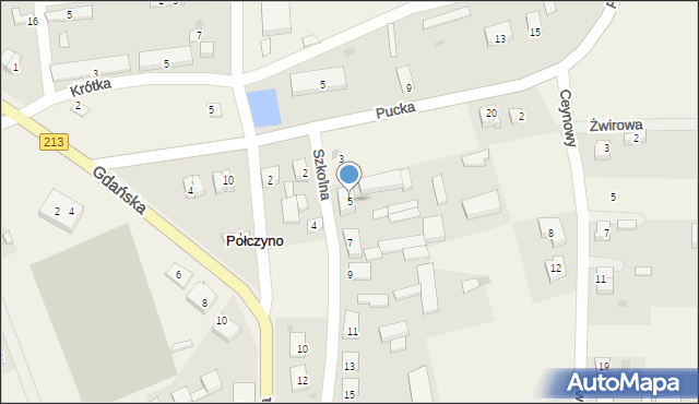 Połczyno, Szkolna, 5, mapa Połczyno