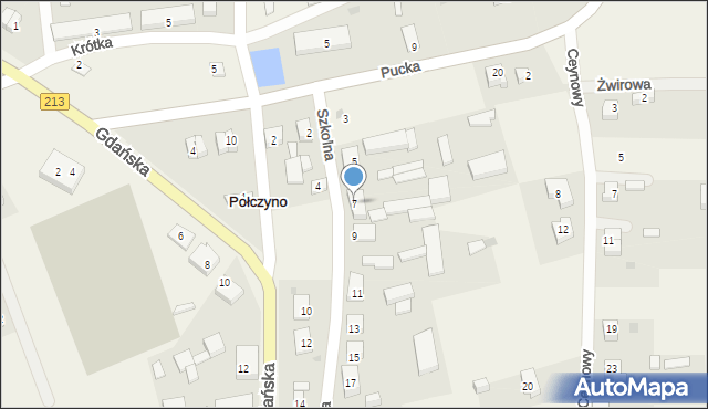 Połczyno, Szkolna, 7, mapa Połczyno