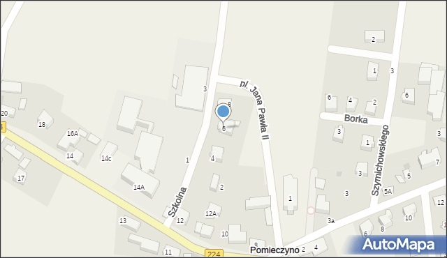 Pomieczyno, Szkolna, 6, mapa Pomieczyno