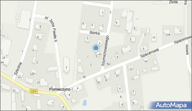 Pomieczyno, Szymichowskiego, ks., 3, mapa Pomieczyno