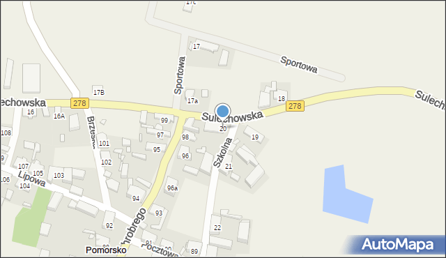 Pomorsko, Szkolna, 20, mapa Pomorsko