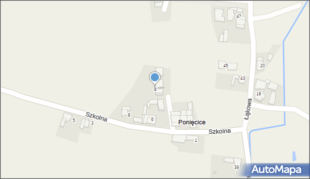 Ponięcice, Szkolna, 4, mapa Ponięcice