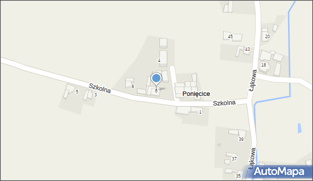 Ponięcice, Szkolna, 6, mapa Ponięcice