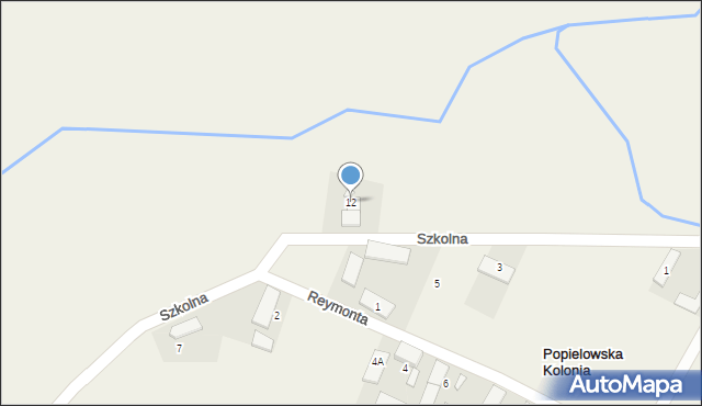 Popielowska Kolonia, Szkolna, 12, mapa Popielowska Kolonia