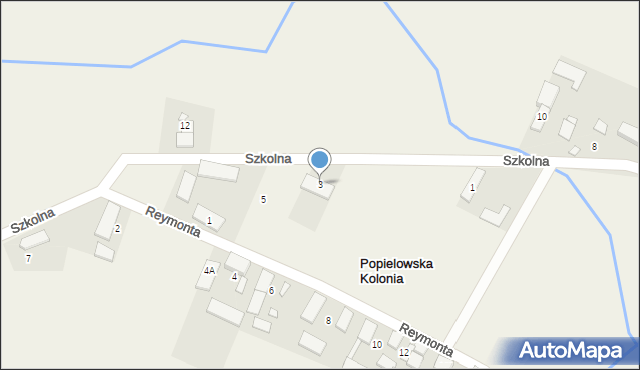 Popielowska Kolonia, Szkolna, 3, mapa Popielowska Kolonia