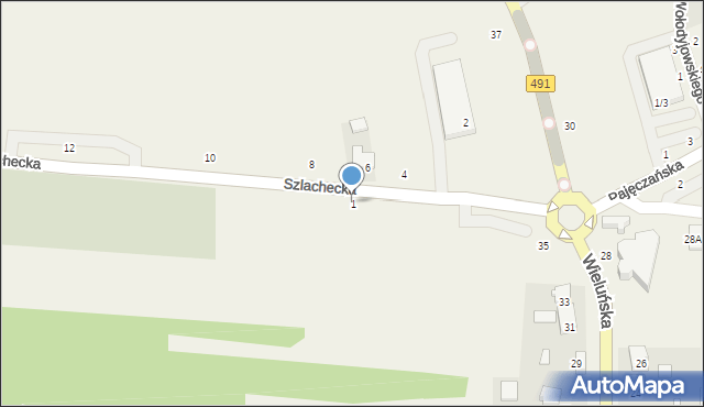 Popów, Szlachecka, 1, mapa Popów