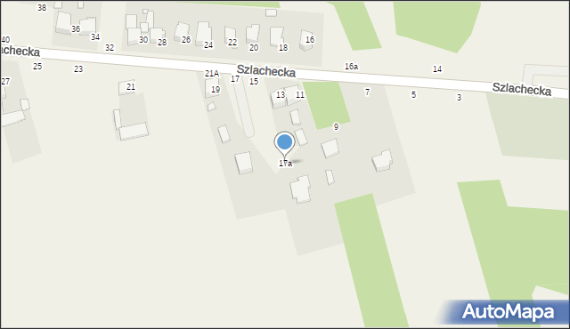 Popów, Szlachecka, 17a, mapa Popów