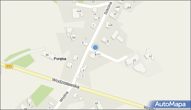 Poręba, Szkolna, 6, mapa Poręba